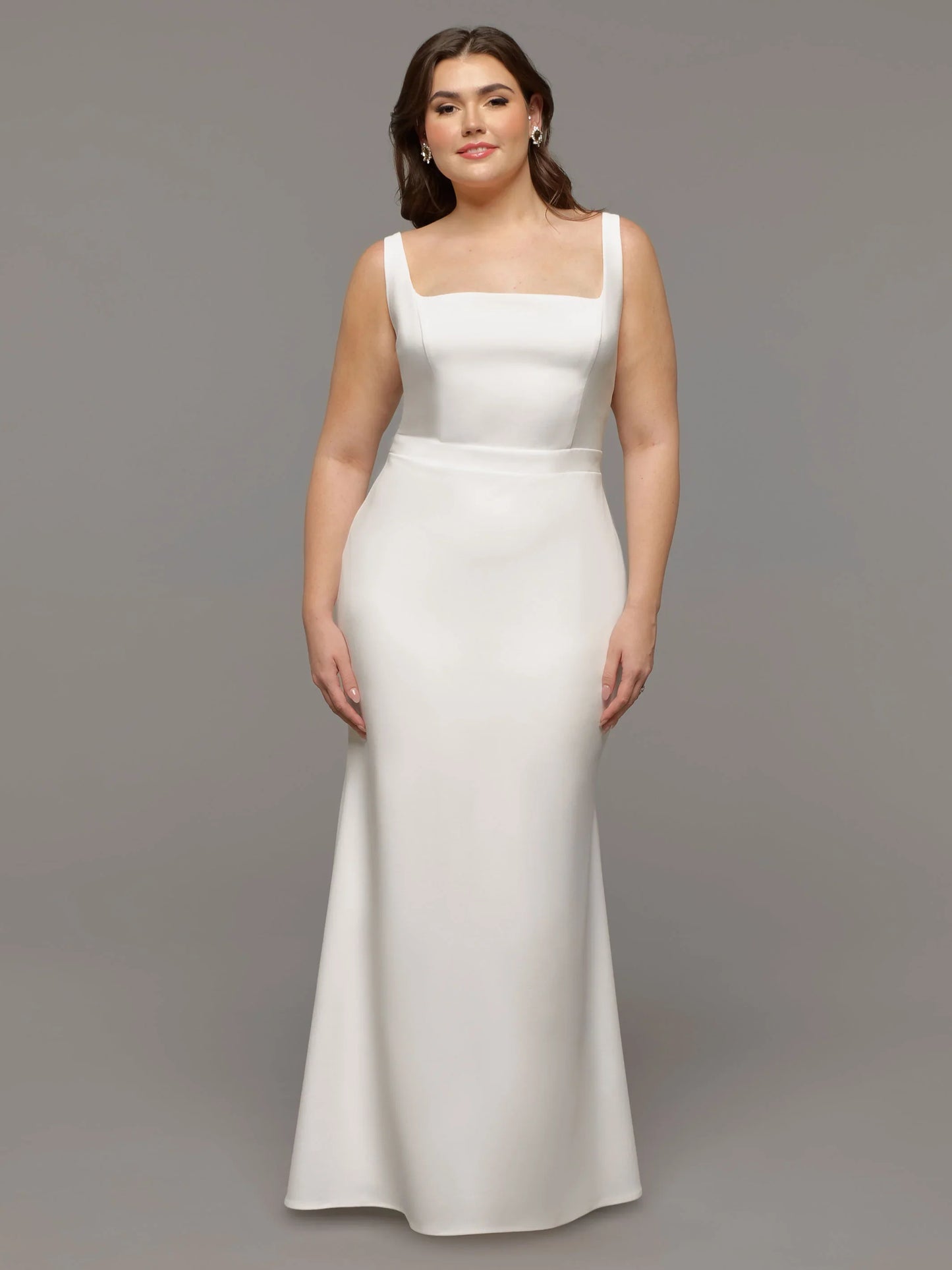 MODERN FIT AND FLARE BACKLESS WEDDING DRESS