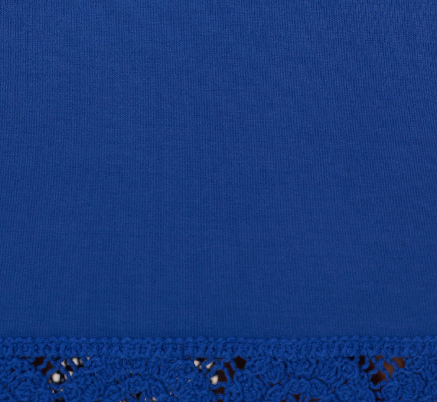 Crochet Trimmed Sheath Midi Dress With Tank Straps In Cobalt