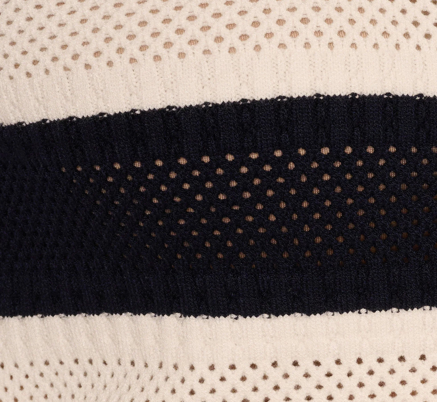 Striped Open Knit Sailor Collar Cardigan In Blue Moon Ivory