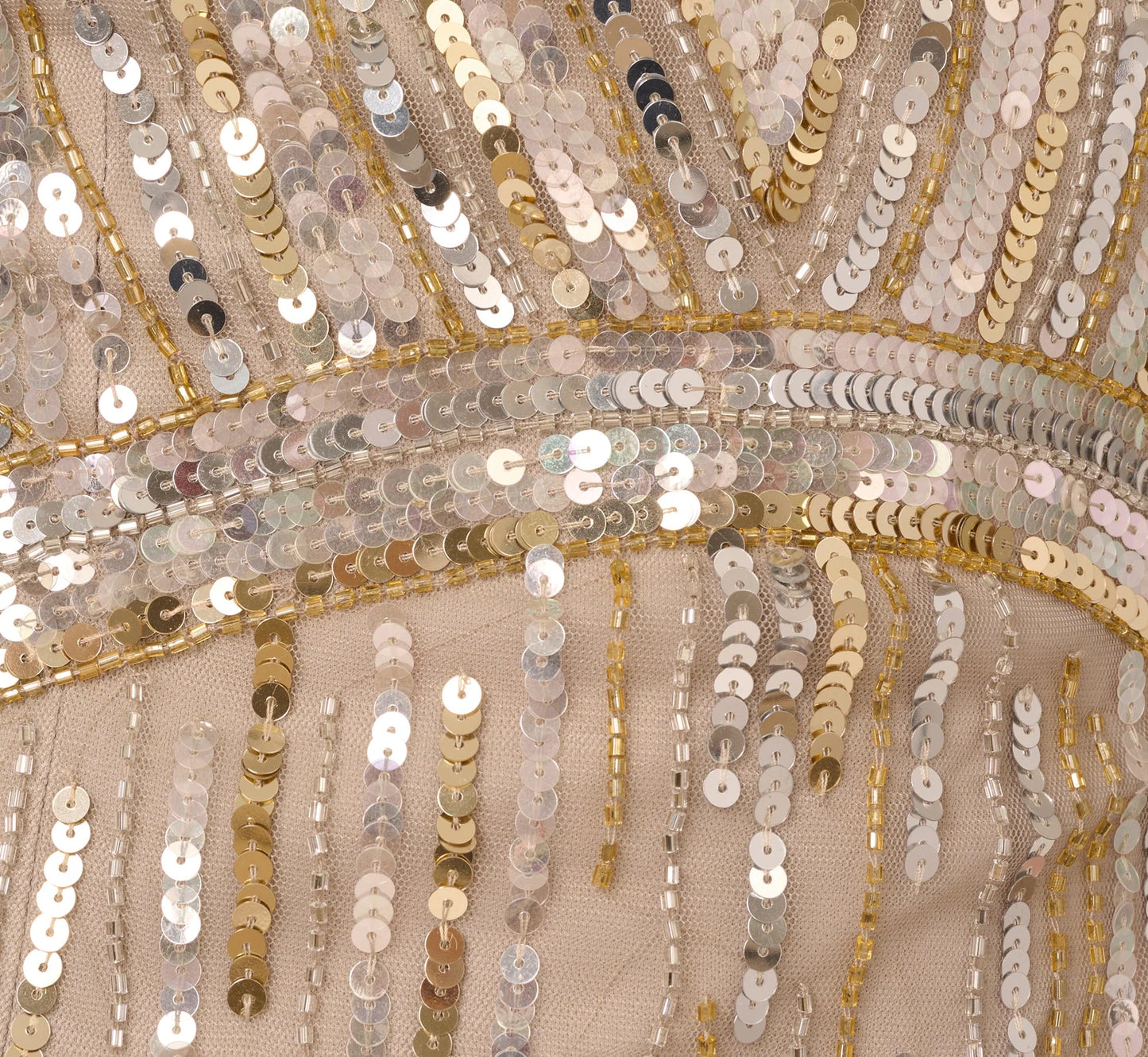 Beaded Fringe Dress In Platinum