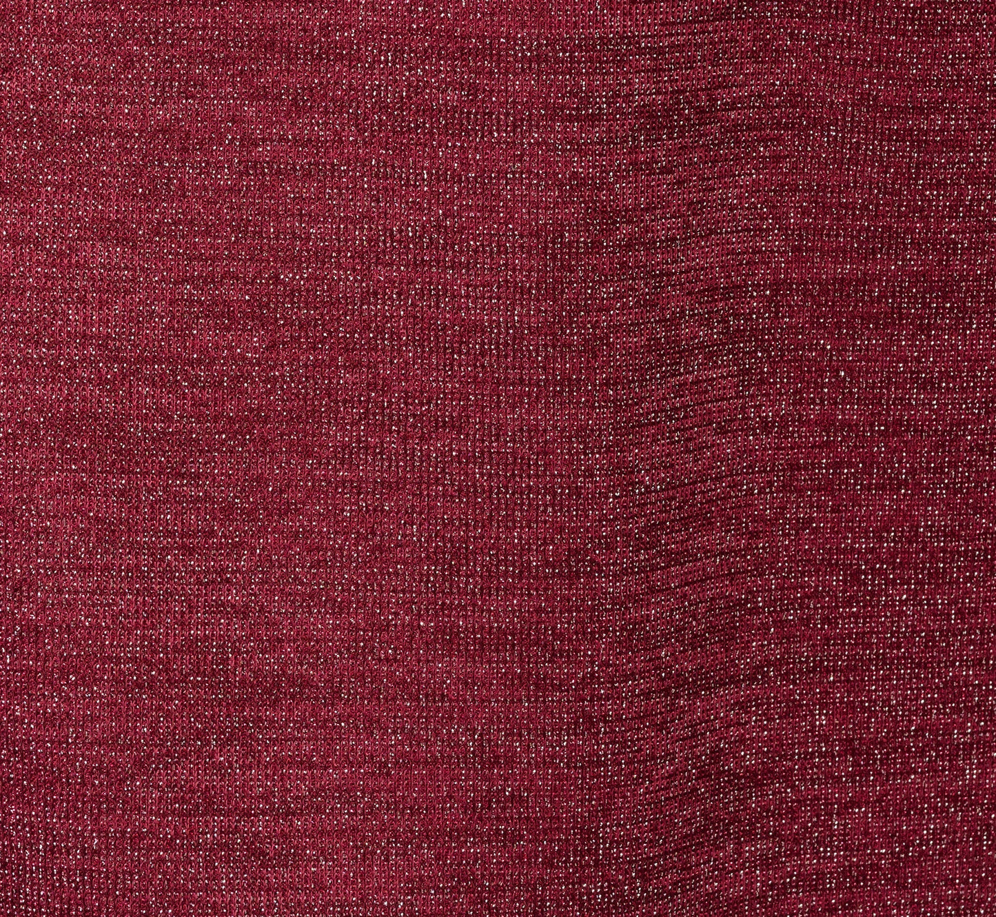 Long Sleeve Metallic Knit Midi Cocktail Dress In Crimson Haze