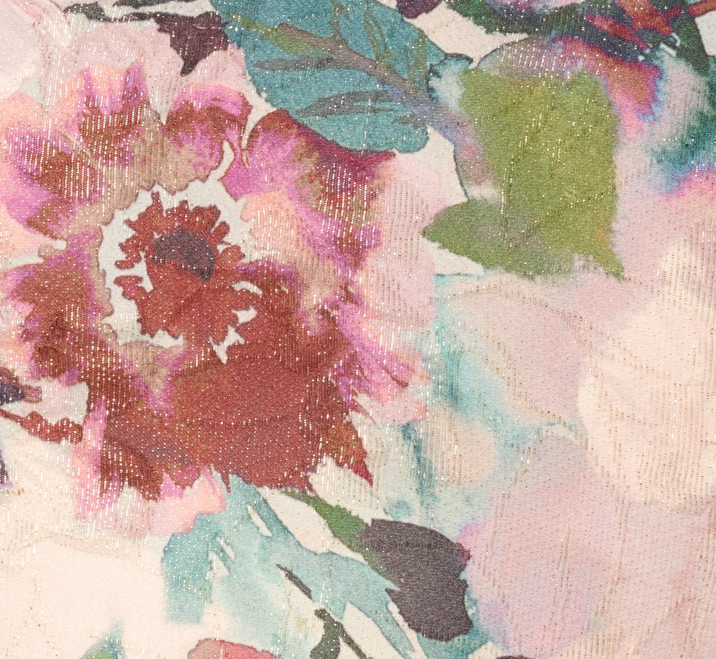Strapless Floral Jacquard Midi Dress In Pink Multi