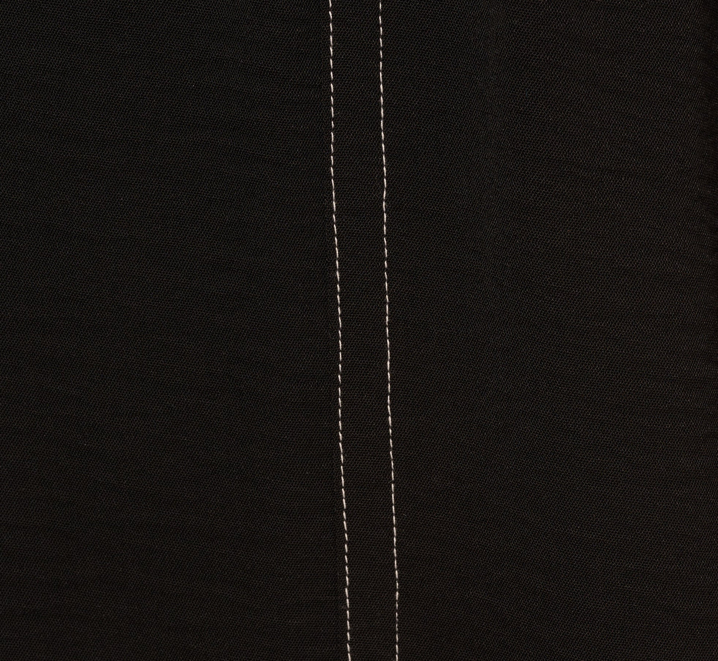 Contrast Stitching A Line Midi Skirt In Black Ivory