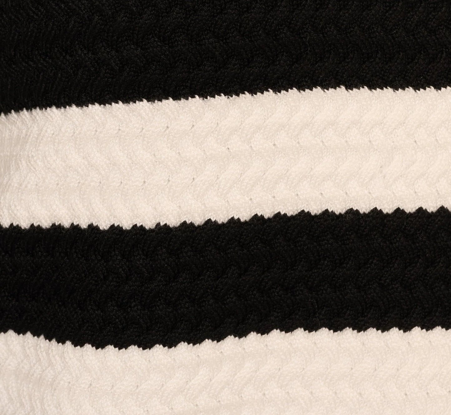 Textured Knit Blanket Stitch Cardigan Sweater In Ivory Black
