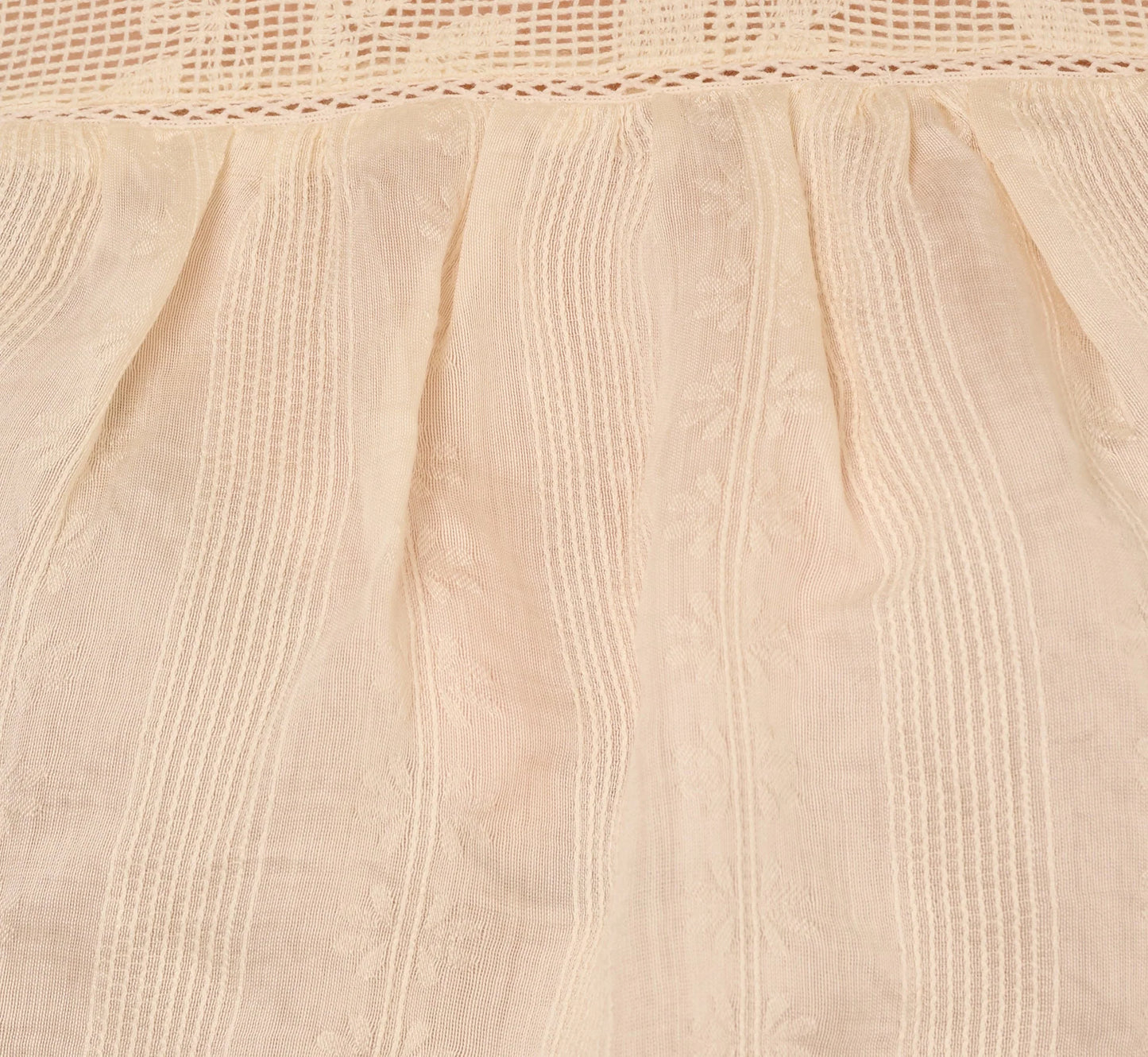 Puff Sleeve Lace Yoke Top In Barely Beige