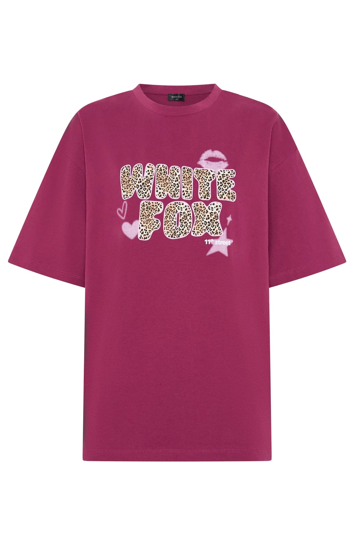 11th Street She's So Lucky Oversized Tee Very Berry