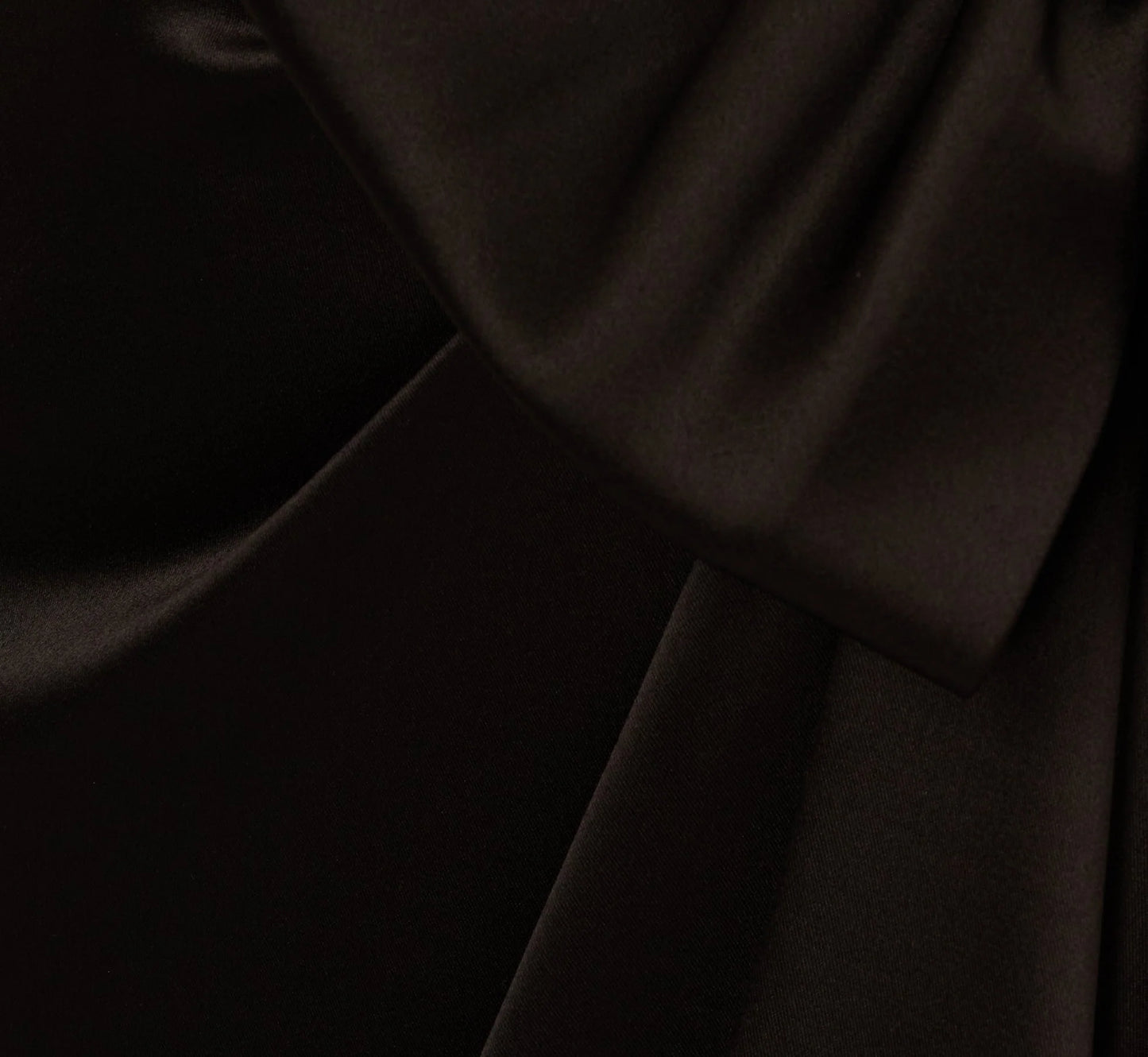 Long Sleeve Satin Bow Gown In Black