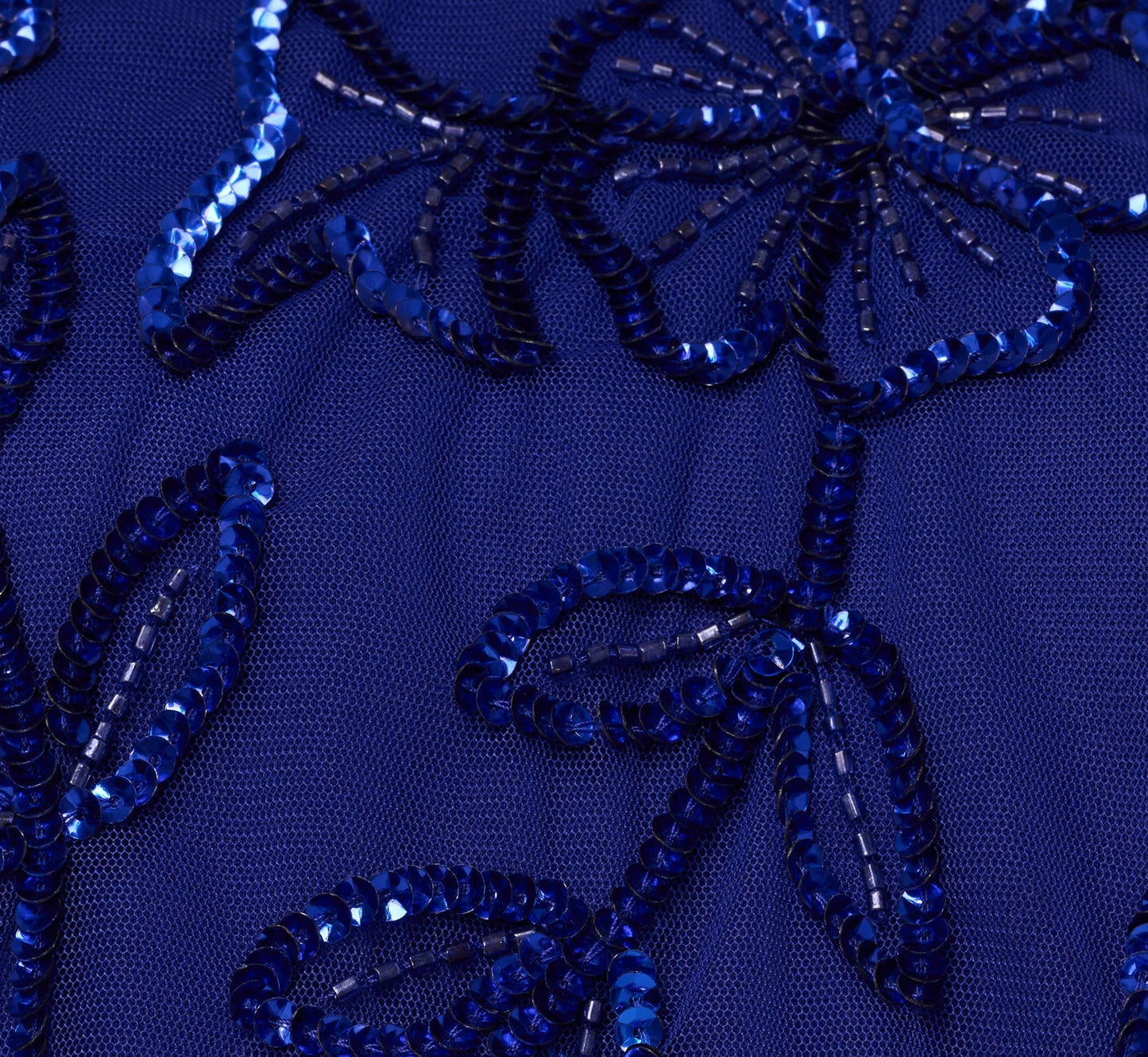 Sleeveless Blouson Mermaid Gown With Jasmine Beading In Dark Blue Violet
