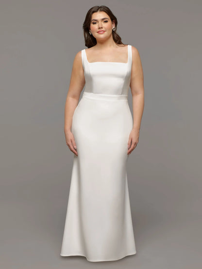 MODERN FIT AND FLARE BACKLESS WEDDING DRESS