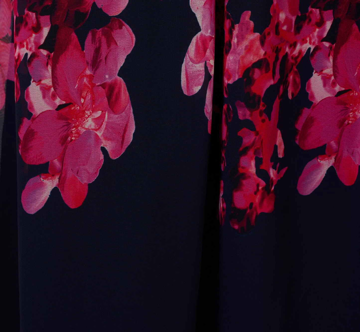 Floral Wrap Waist Ankle Dress In Navy Pink Multi