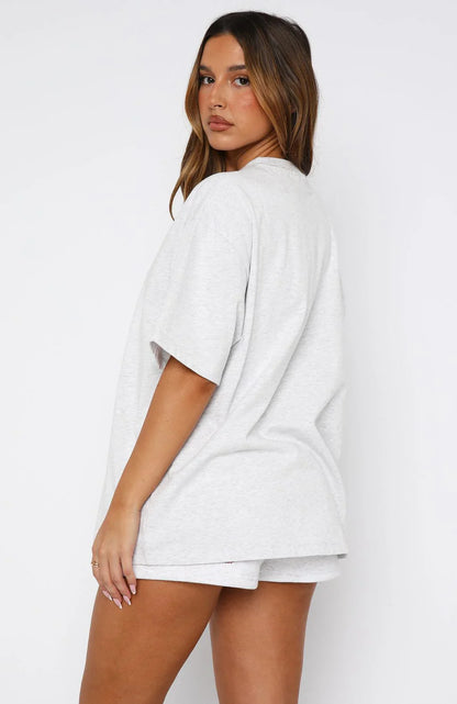 Made With Love Oversized Tee Grey Marle