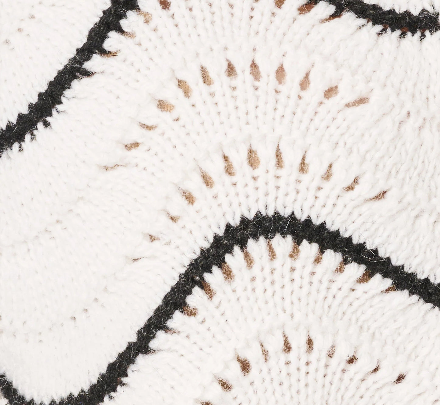 Open Pointelle Scalloped Cardigan Sweater In Glacier Black