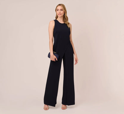 Sleeveless Asymmetrical Jumpsuit In Midnight