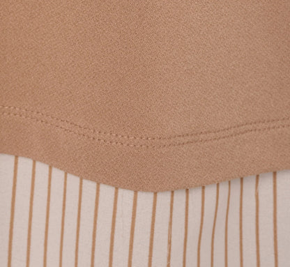 Three Quarter Sleeve Sweater With Button Down Accents In Cocoa W  Cocoa Light Stripe