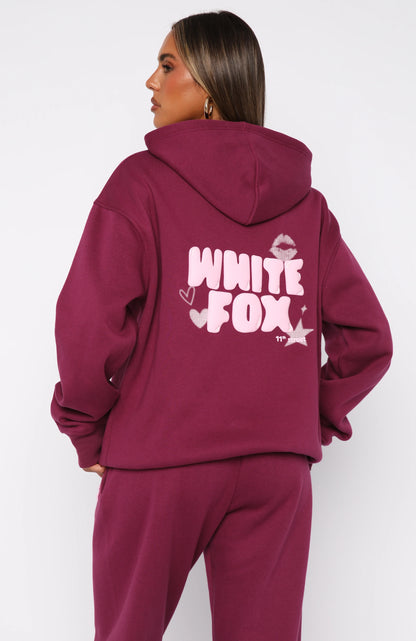 11th Street Sweet Kisses Oversized Hoodie Very Berry