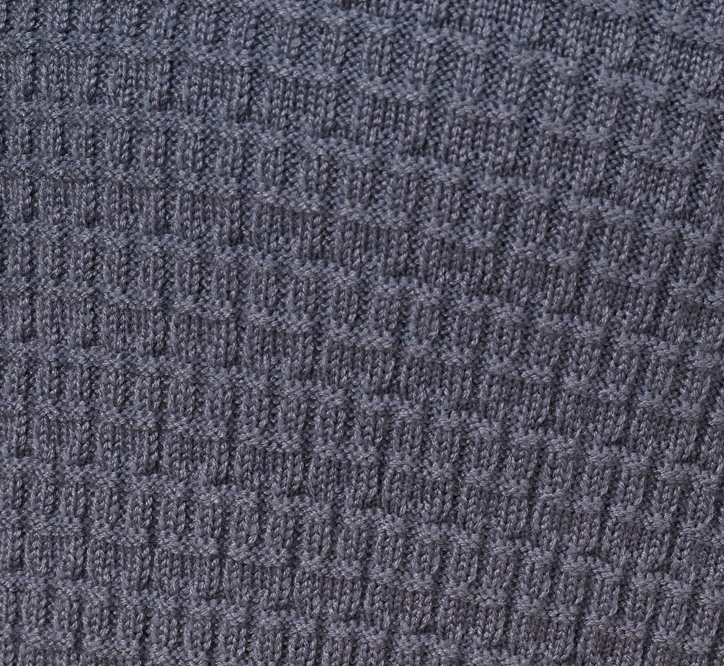 Three Quarter Sleeve Waffle Knit Short Dress In Dusty Blue