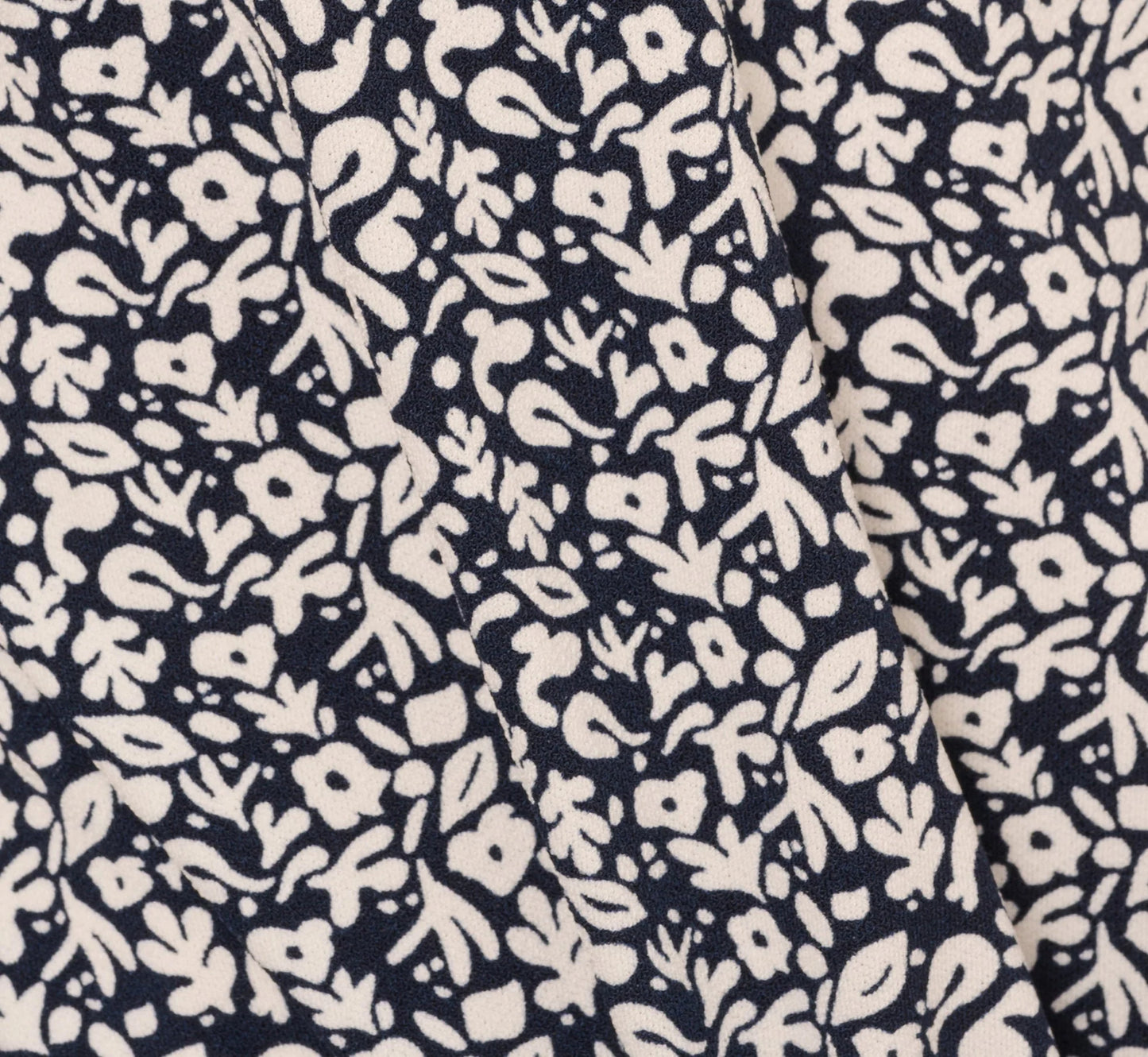 Bubble Sleeve Printed Tie Waist Top In Navy Stencil