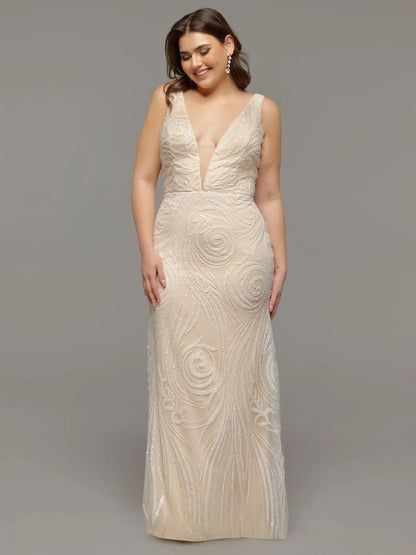 FIT AND FLARE TULLE AND BEADED LACE WEDDING DRESS
