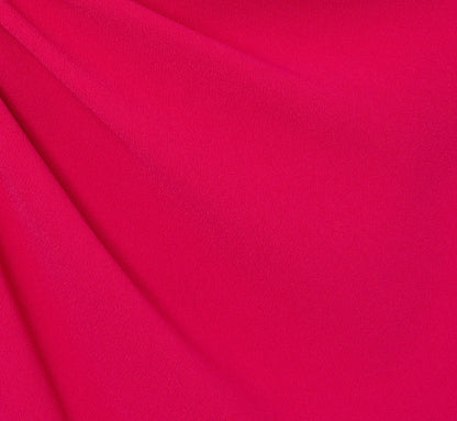 Gathered Stretch Crepe Halter Gown In Bright Rose