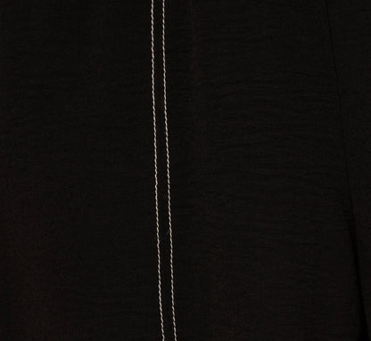 Wide Leg Contrast Stitch Pant In Black Ivory