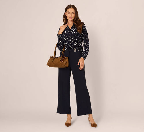 Straight Leg Side Buckle Pant In Blue Moon
