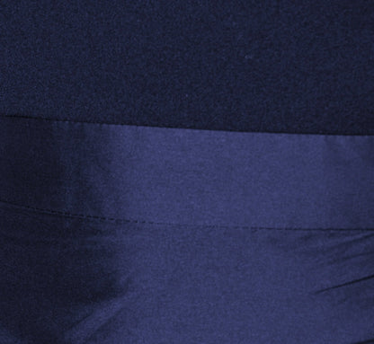 Crepe Combo Taffeta Dress In Light Navy