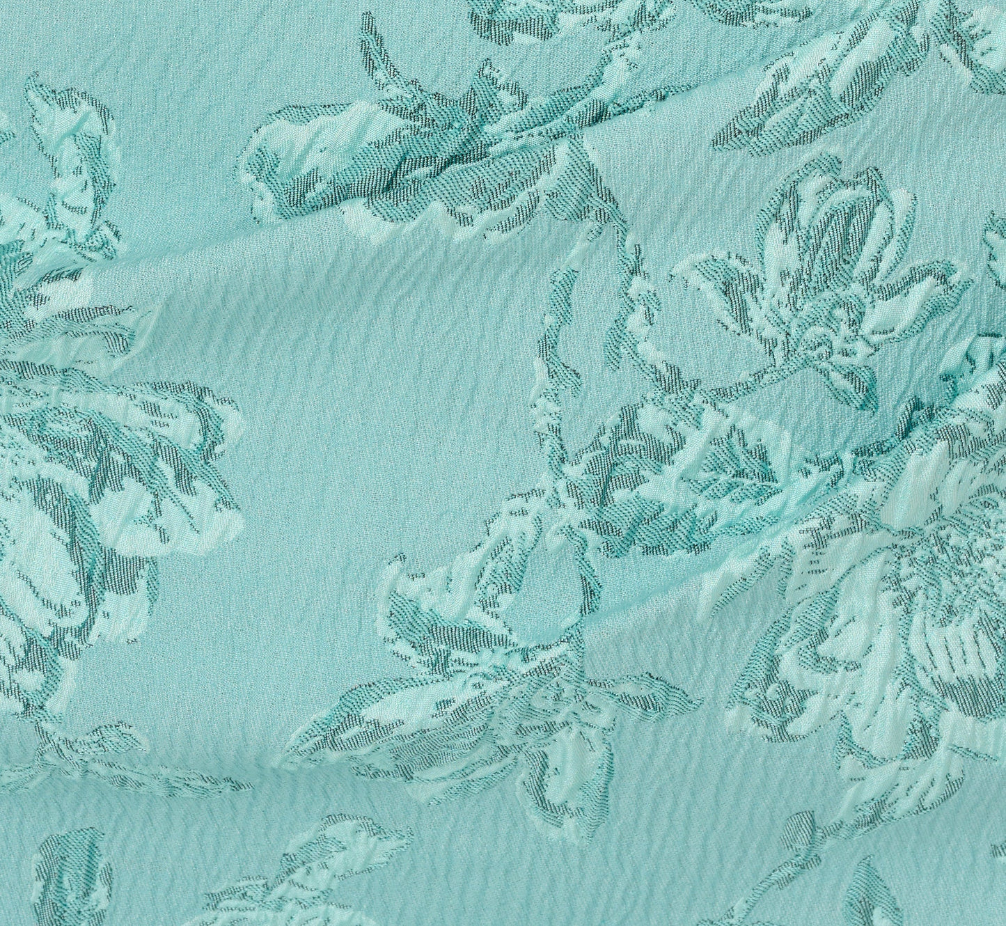 Cap Sleeve Floral Jacquard Bow Midi Dress In Teal