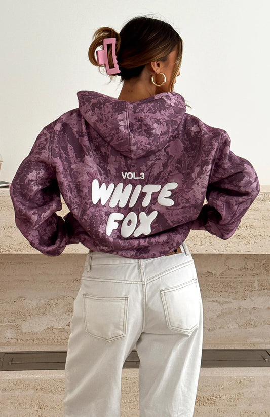 Offstage Printed Oversized Hoodie Berry Floral