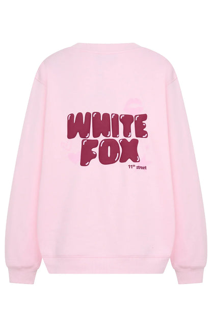 11th Street Sweet Kisses Oversized Sweater Pink Sugar