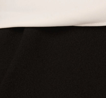 Three Quarter Sleeve Draped Combo Jumpsuit In Ivory Black