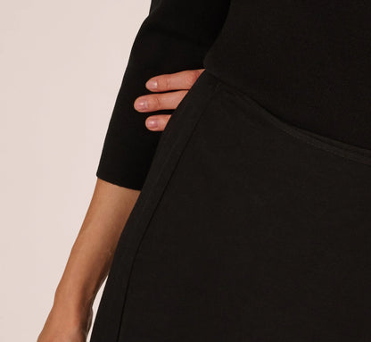 Off Shoulder Bow Collar Sweater In Black Ivory