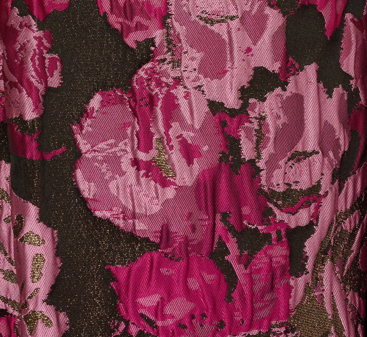 Rose Jacquard Envelope Back Dress In Pink Black Multi