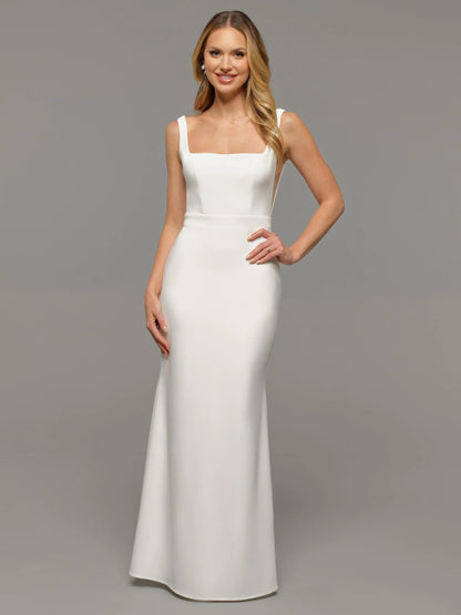 MODERN FIT AND FLARE BACKLESS WEDDING DRESS