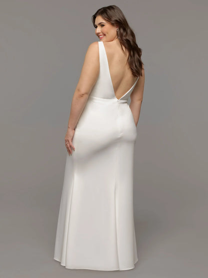 MODERN FIT AND FLARE BACKLESS WEDDING DRESS