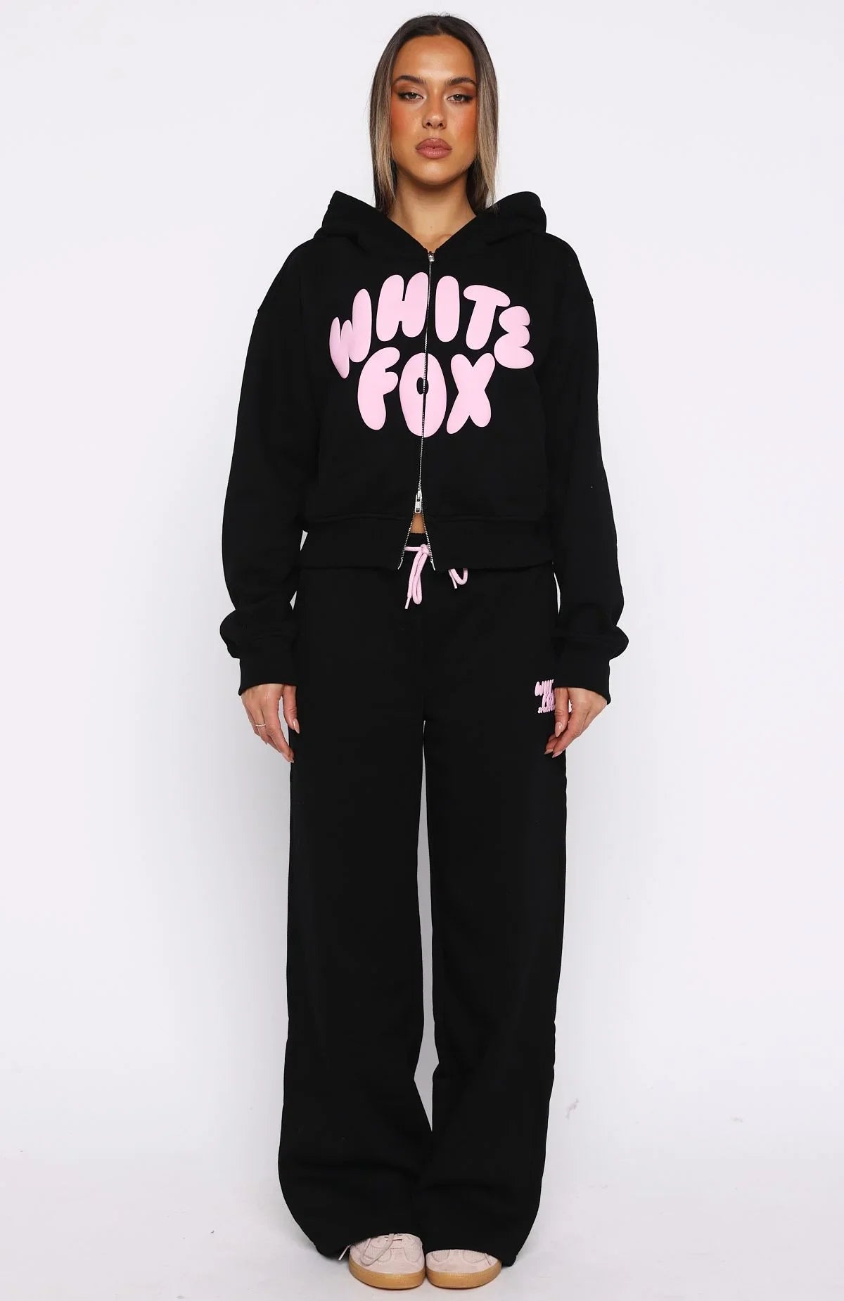 Club 14 Allie Boxy Zip Front Hoodie Black
