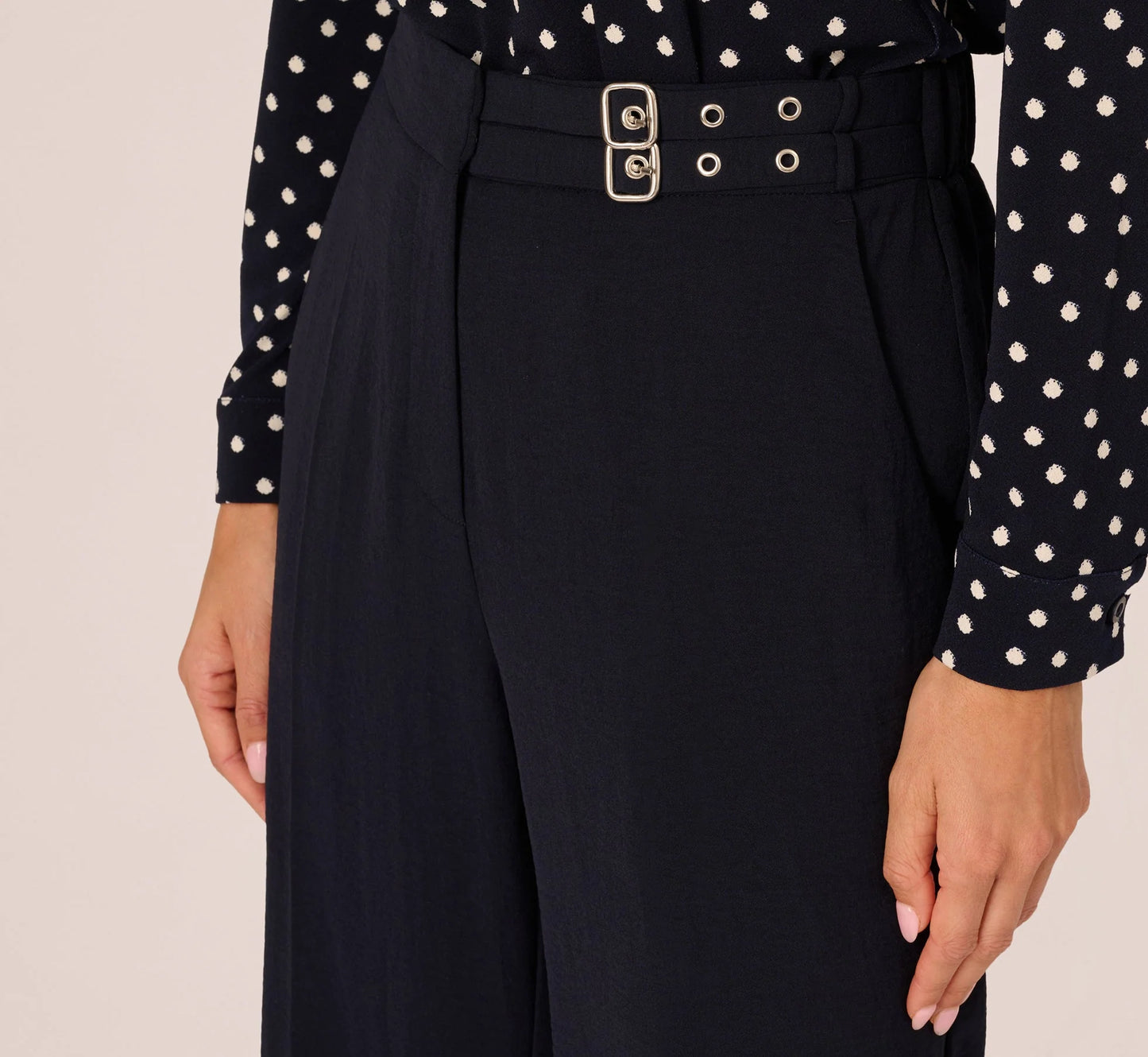 Straight Leg Side Buckle Pant In Blue Moon
