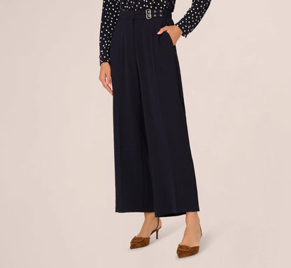 Straight Leg Side Buckle Pant In Blue Moon