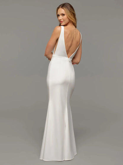 MODERN FIT AND FLARE BACKLESS WEDDING DRESS