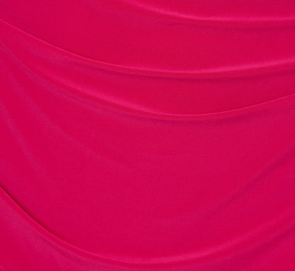 Cap Sleeve Jersey Tuxedo Sheath Dress In Brilliant Rose