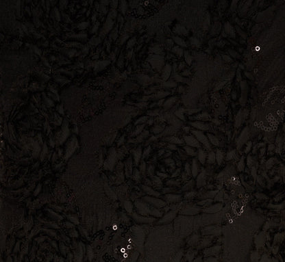 Sleeveless Sequin Soutache Bubble Cocktail Dress In Black