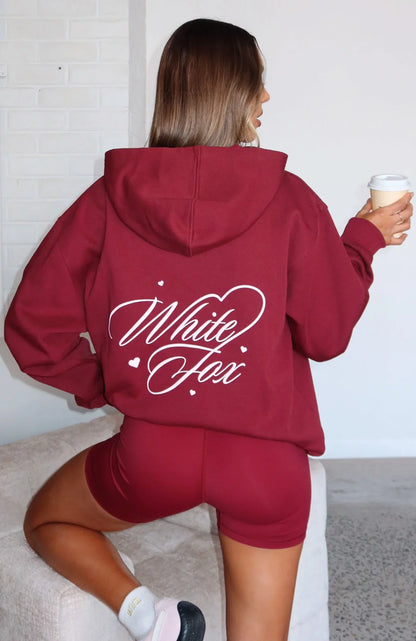 Love You Regardless Oversized Hoodie Burgundy