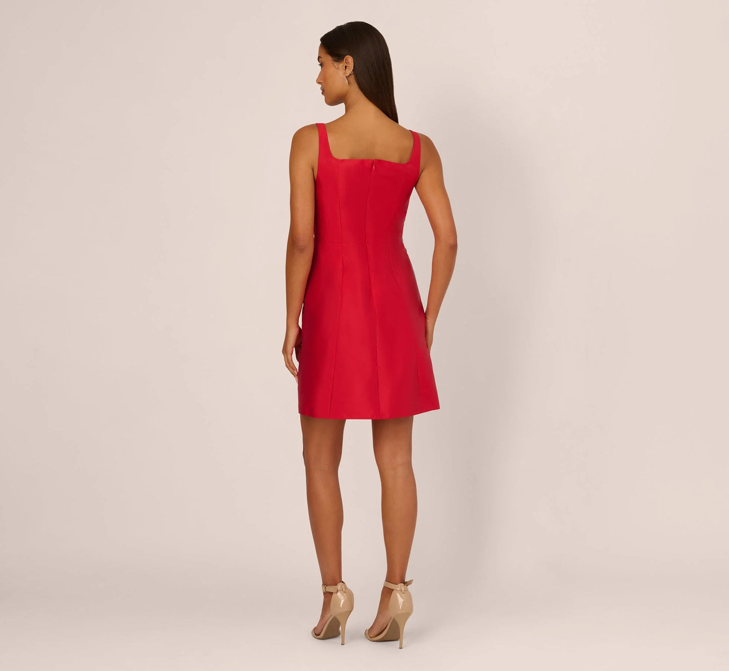 Sleeveless 3D Floral Beaded Cocktail Dress In Red