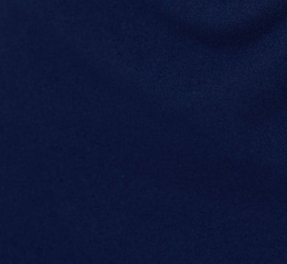 One Sleeve Sheath Dress With Bow Neckline In Navy Sateen