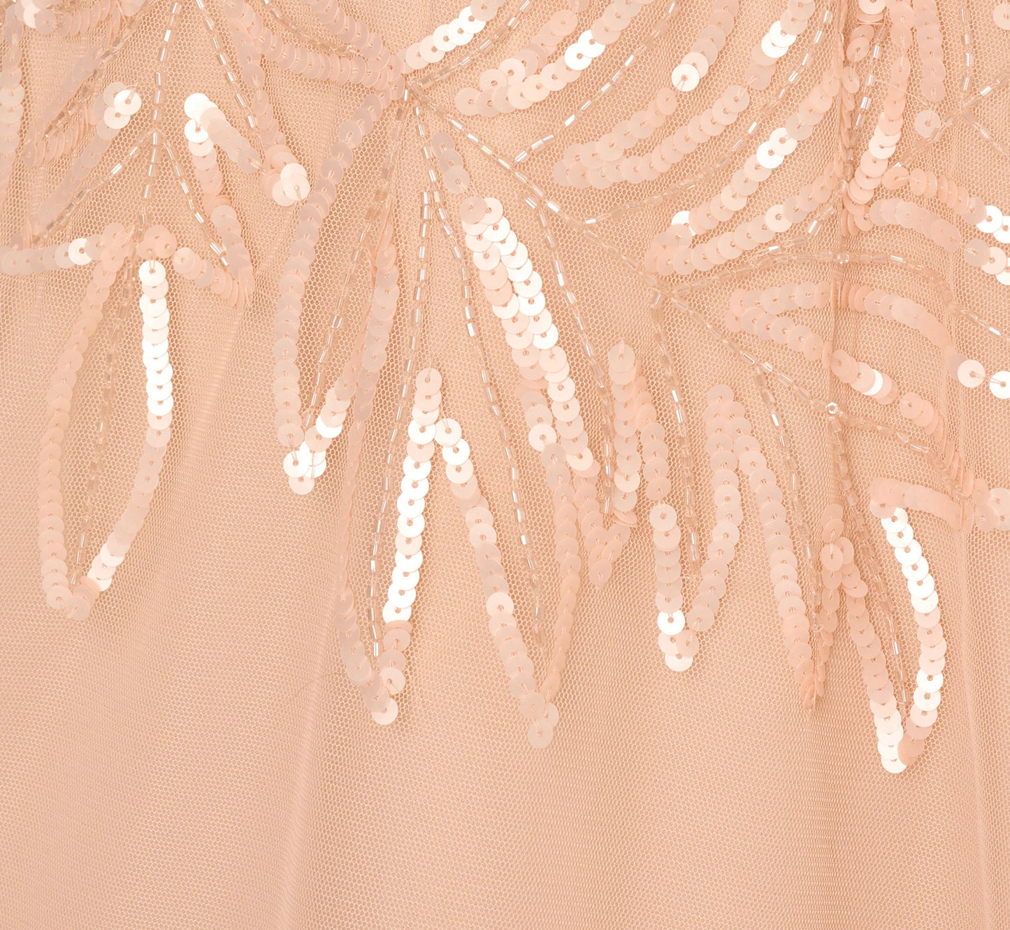 Short Sleeve Sequin Bead Midi Dress In Blush