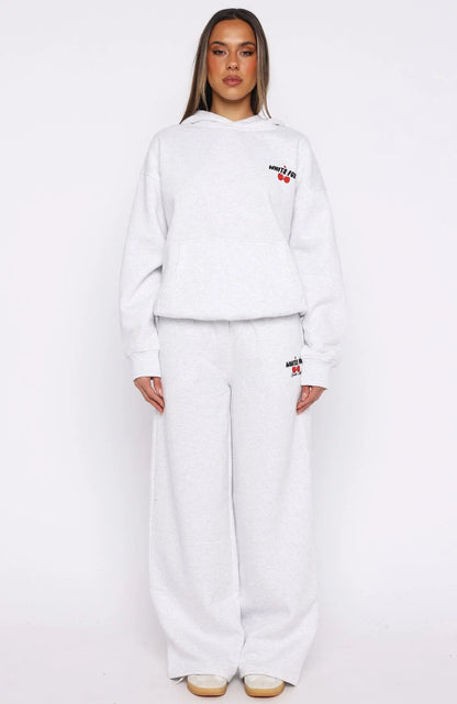 Club 14 Cassie Boxy Hoodie Grey Marle