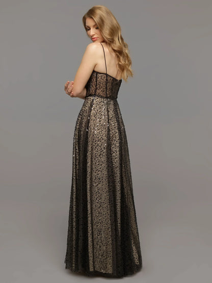 BEADED LACE AND TULLE A LINE WEDDING DRESS