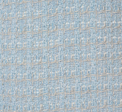 Sleeveless Tweed Beaded Keyhole Shift Dress In Light Blue