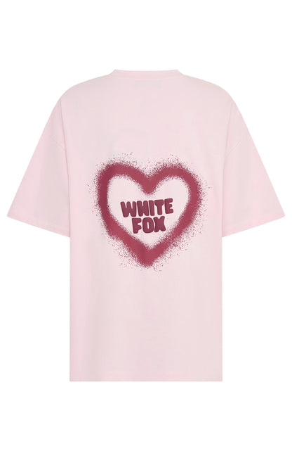 11th Street City Girl At Heart Oversized Tee Strawberry Whip