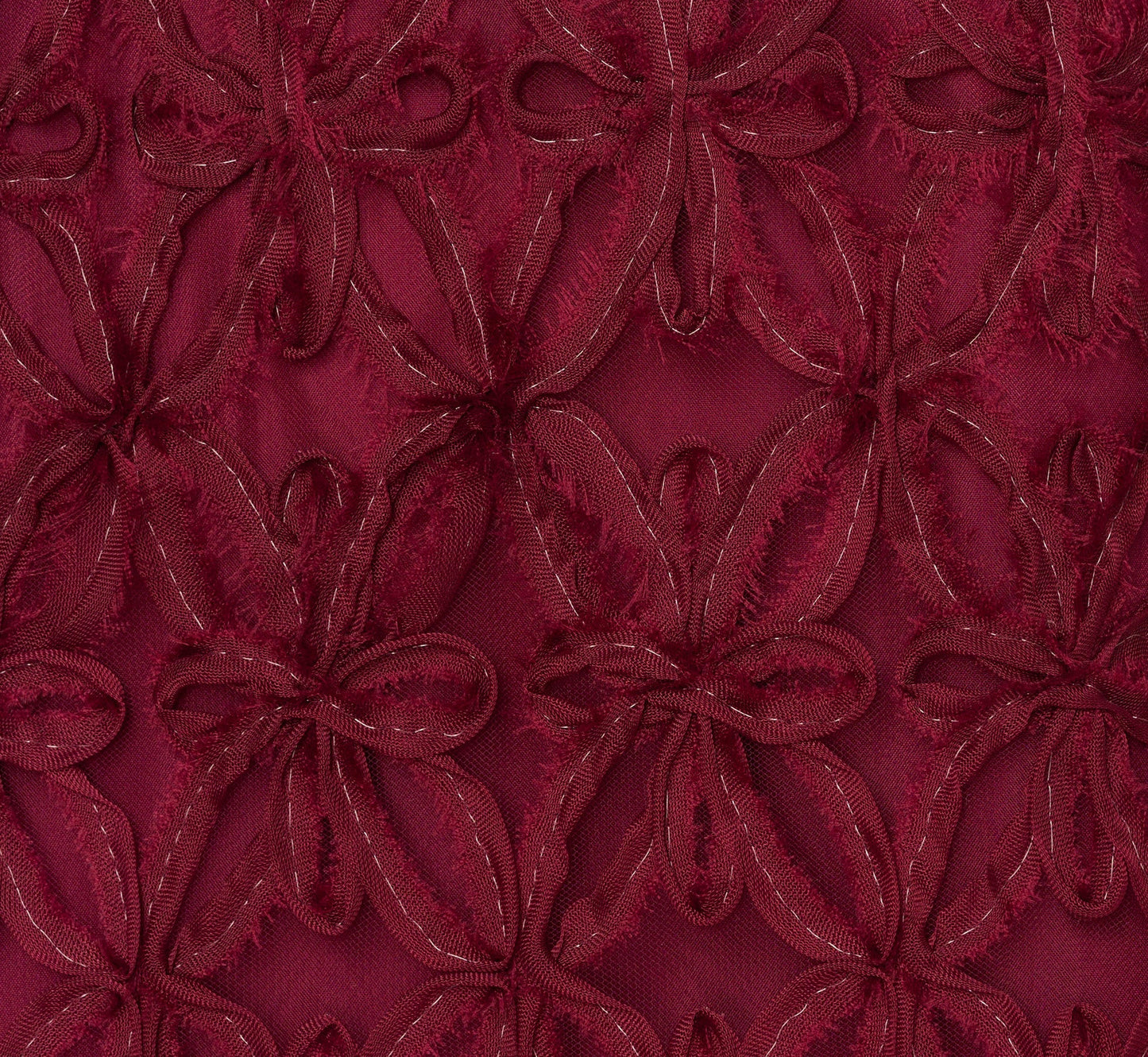 Sleeveless Soutache Embroidered Midi Dress In Light Wine