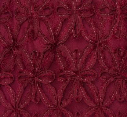 Sleeveless Soutache Embroidered Midi Dress In Light Wine